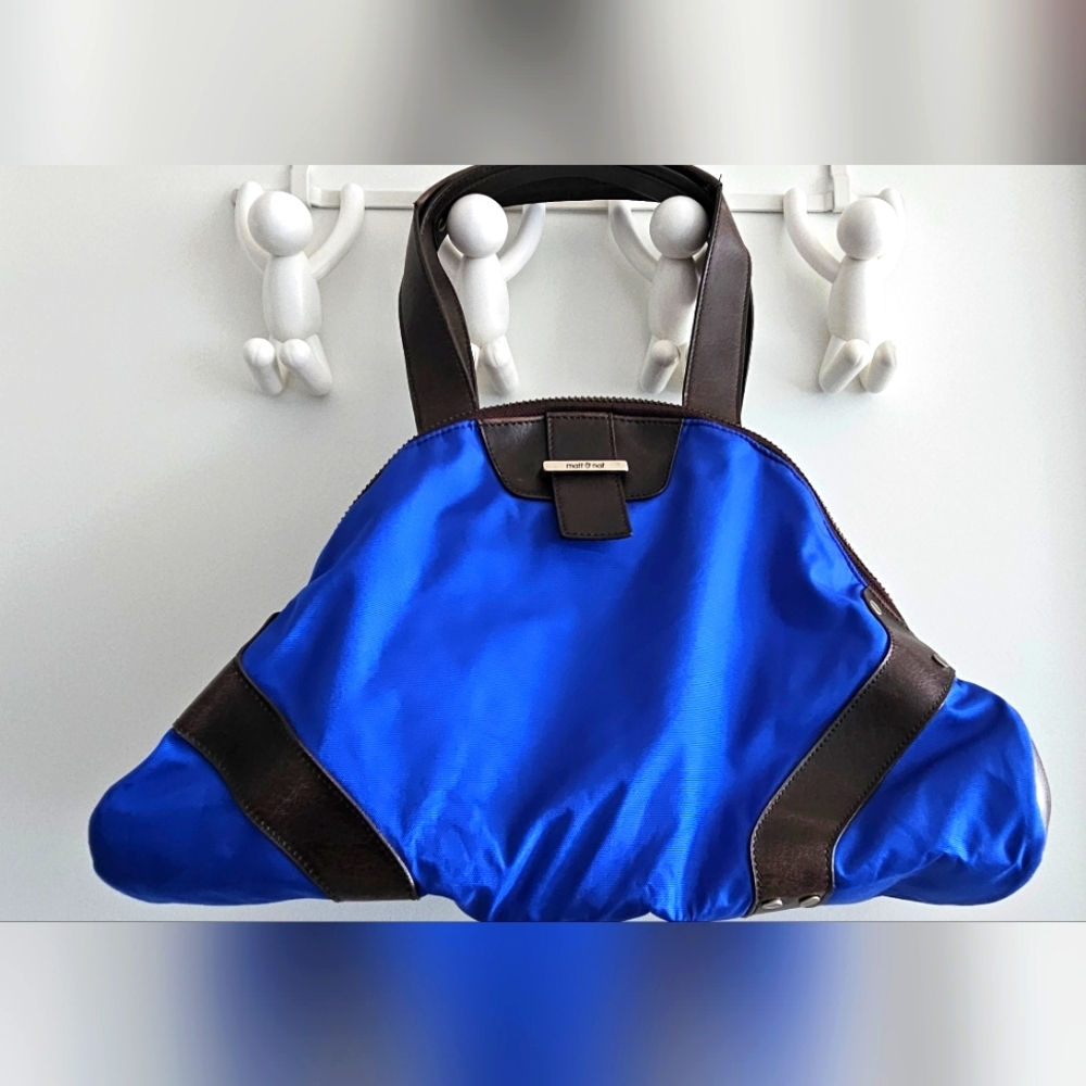 Matt & Nat Cobalt Blue and Brown Utility Bag